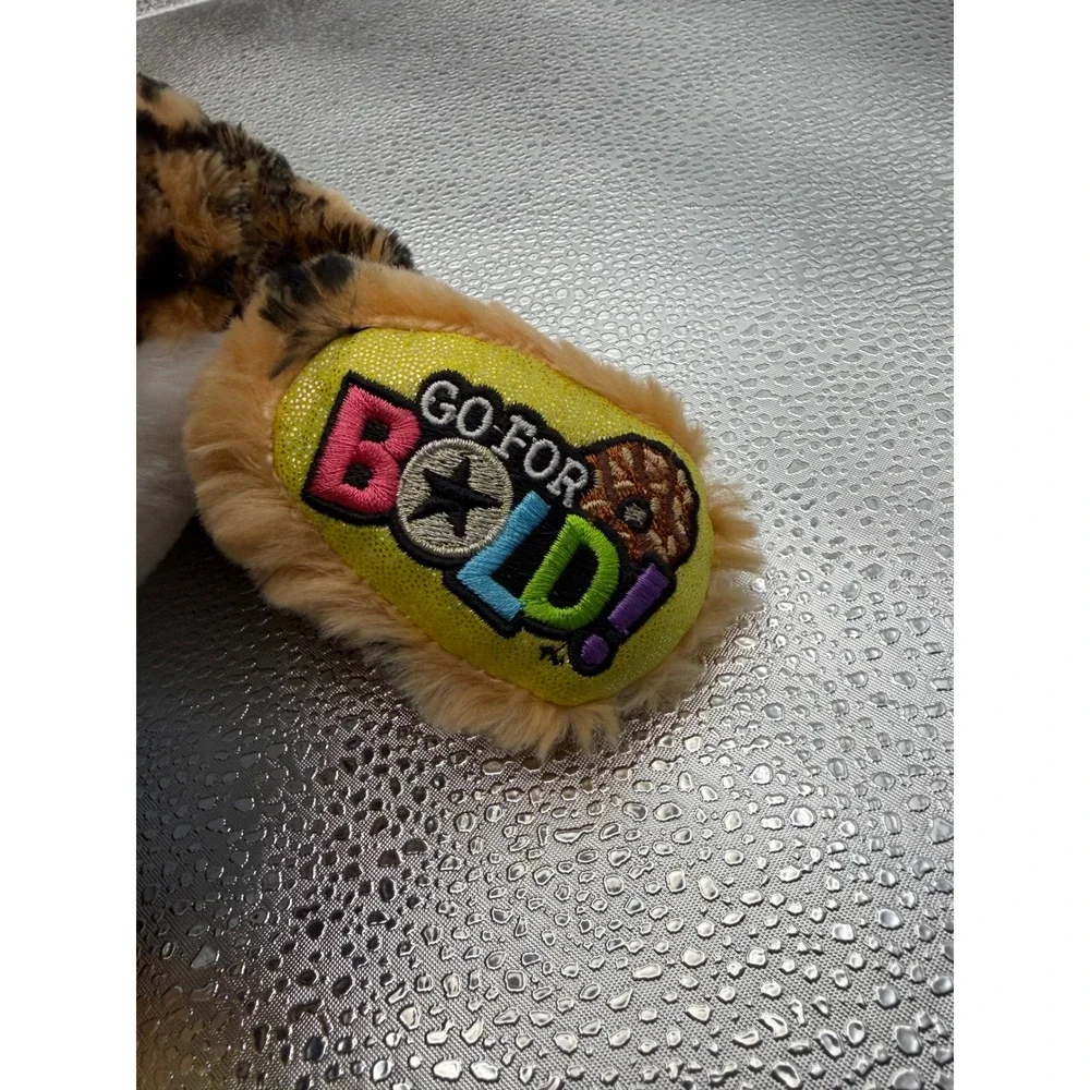 Kellytoy Brownie Brite Plush Leopard Go For Bold Yellow Glitter Paws 8201110283